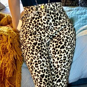 FRAME denim designer cheetah print jeans